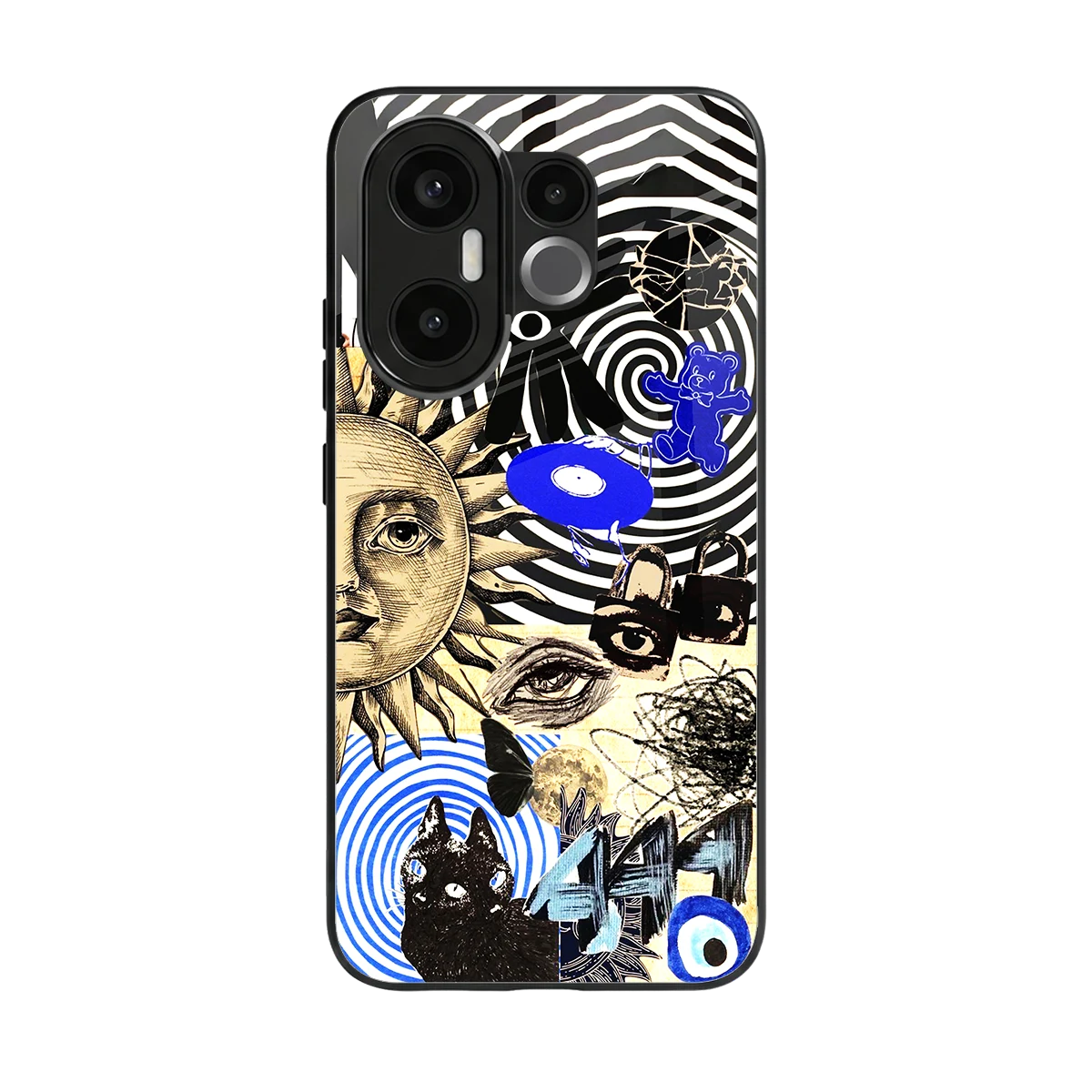 Psychedelic Vibes back phone cover | glass case for vivo x200 fe