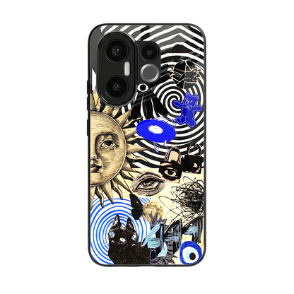Psychedelic Vibes back phone cover | glass case for vivo x200 fe