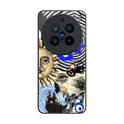 Psychedelic Vibes back phone cover | glass case for vivo x200 pro