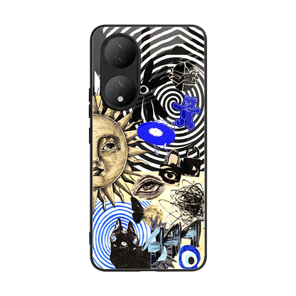 Psychedelic Vibes back phone cover | glass case for Vivo-y100