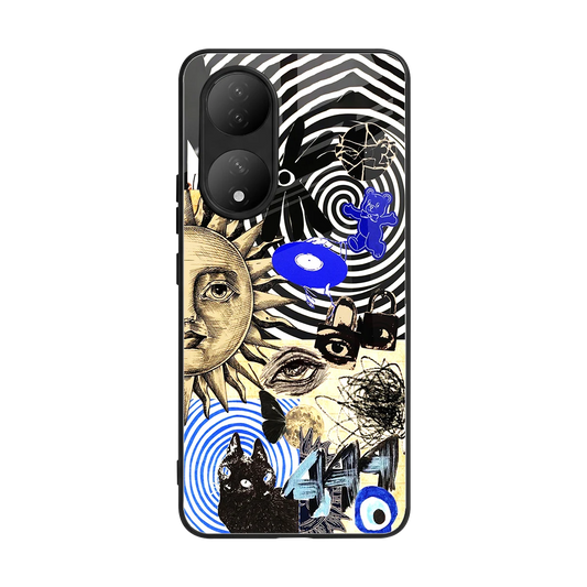 Psychedelic Vibes back phone cover | glass case for Vivo-y100