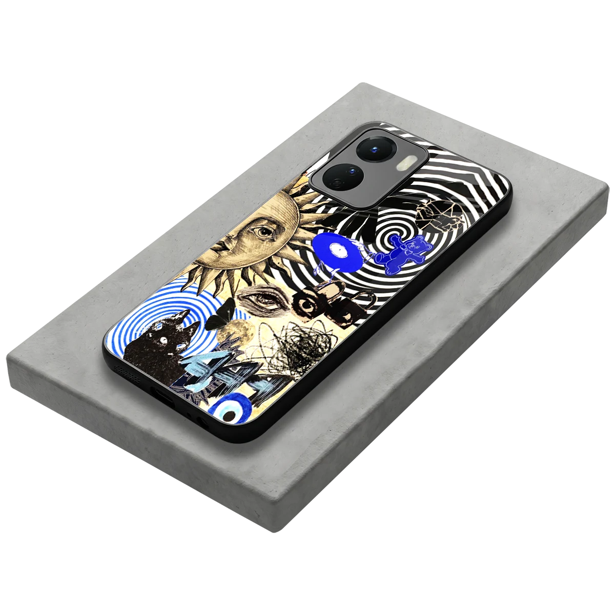 Psychedelic Vibes stylish phone case for vivo y16 | glossy glass and slim fit