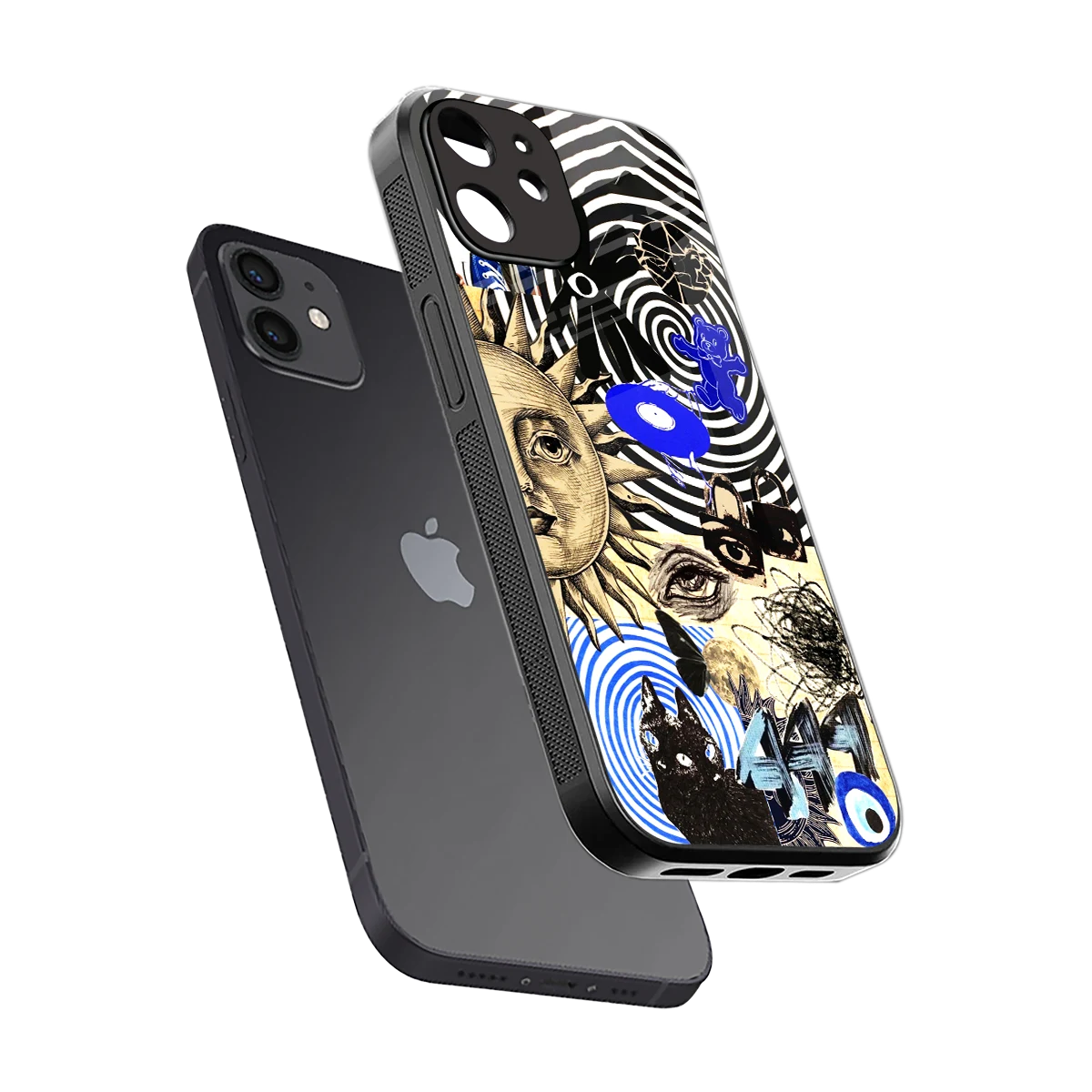 Psychedelic Vibes sleek iphone 11 cover with tempered glass back and TPU edges