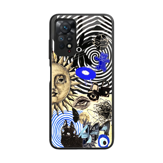 Psychedelic Vibes back phone cover | glass case for redmi note 11 pro