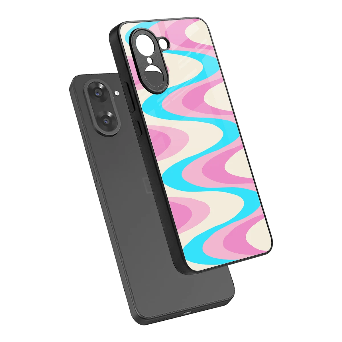 Psychedelic Zig sleek oneplus nord ce5 5g cover with tempered glass back and TPU edges