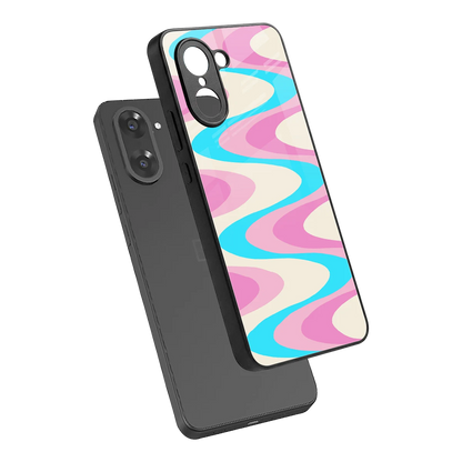 Psychedelic Zig sleek oneplus nord ce5 5g cover with tempered glass back and TPU edges