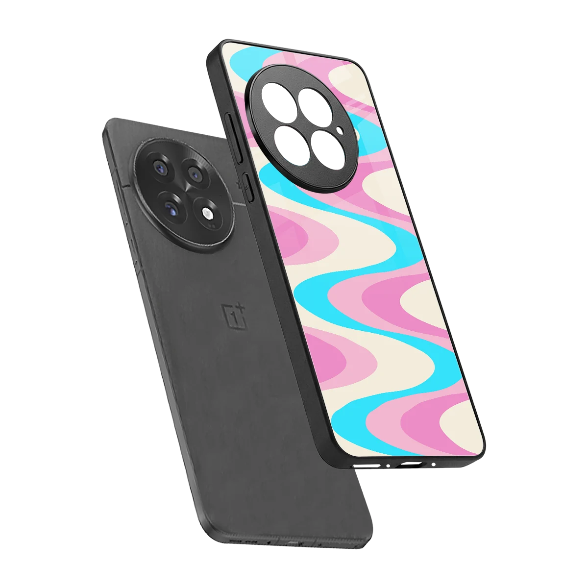 Psychedelic Zig sleek oneplus 13 cover with tempered glass back and TPU edges