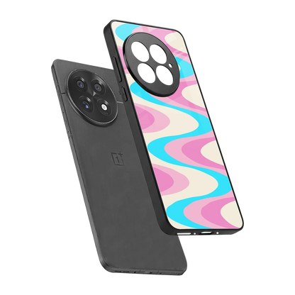 Psychedelic Zig sleek oneplus 13 cover with tempered glass back and TPU edges