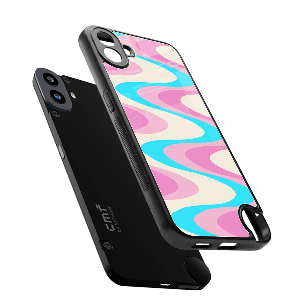 Psychedelic Zig sleek cmf nothing phone 1 cover with tempered glass back and TPU edges