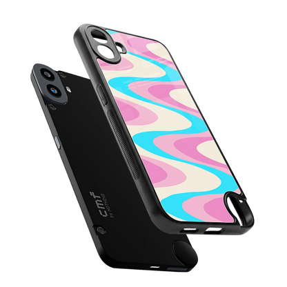 Psychedelic Zig sleek cmf nothing phone 1 cover with tempered glass back and TPU edges