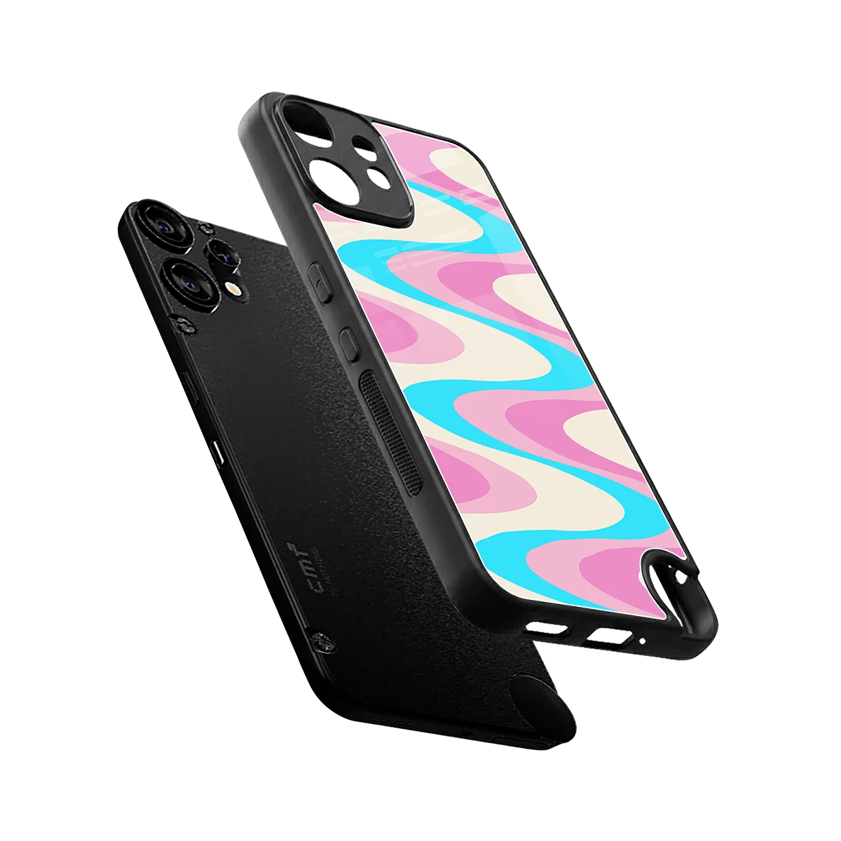 Psychedelic Zig sleek cmf nothing phone 2 pro cover with tempered glass back and TPU edges