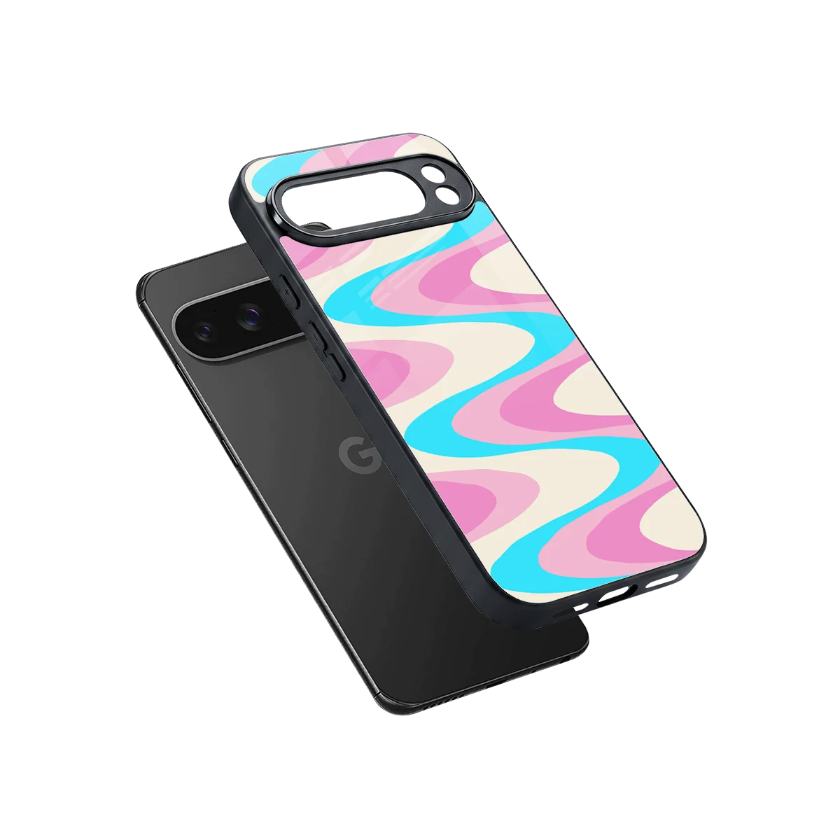 Psychedelic Zig sleek google pixel 10 pro xl cover with tempered glass back and TPU edges