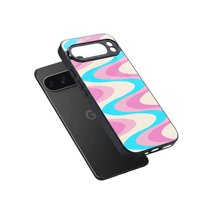 Psychedelic Zig sleek google pixel 10 pro xl cover with tempered glass back and TPU edges