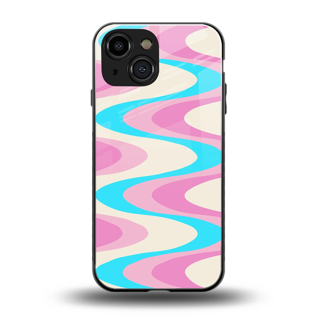 Psychedelic Zig back phone cover | glass case for iphone 13 mini