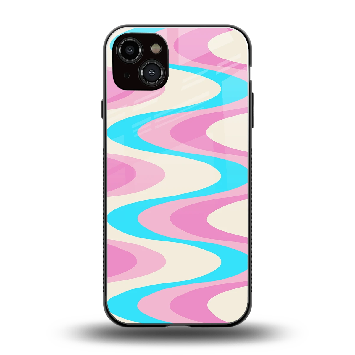 Psychedelic Zig back phone cover | glass case for iphone 15 plus