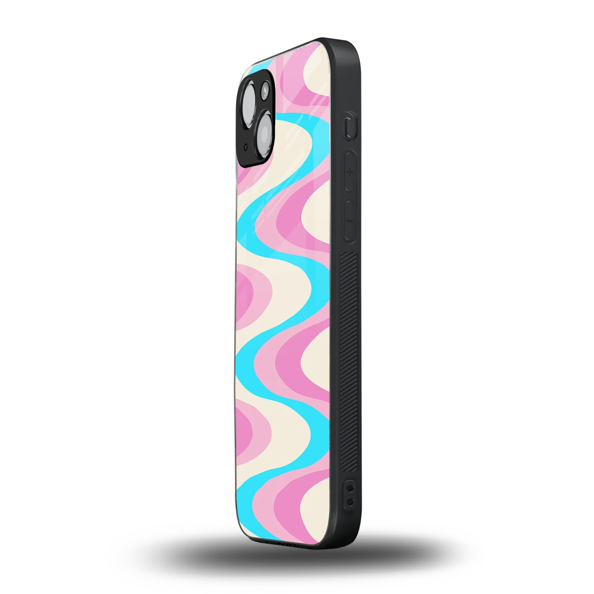 Psychedelic Zig iphone 15 plus mobile cover | shockproof glass phone case
