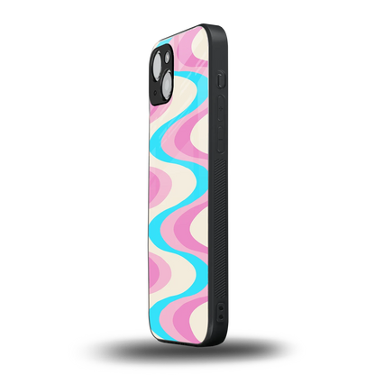 Psychedelic Zig iphone 15 plus mobile cover | shockproof glass phone case