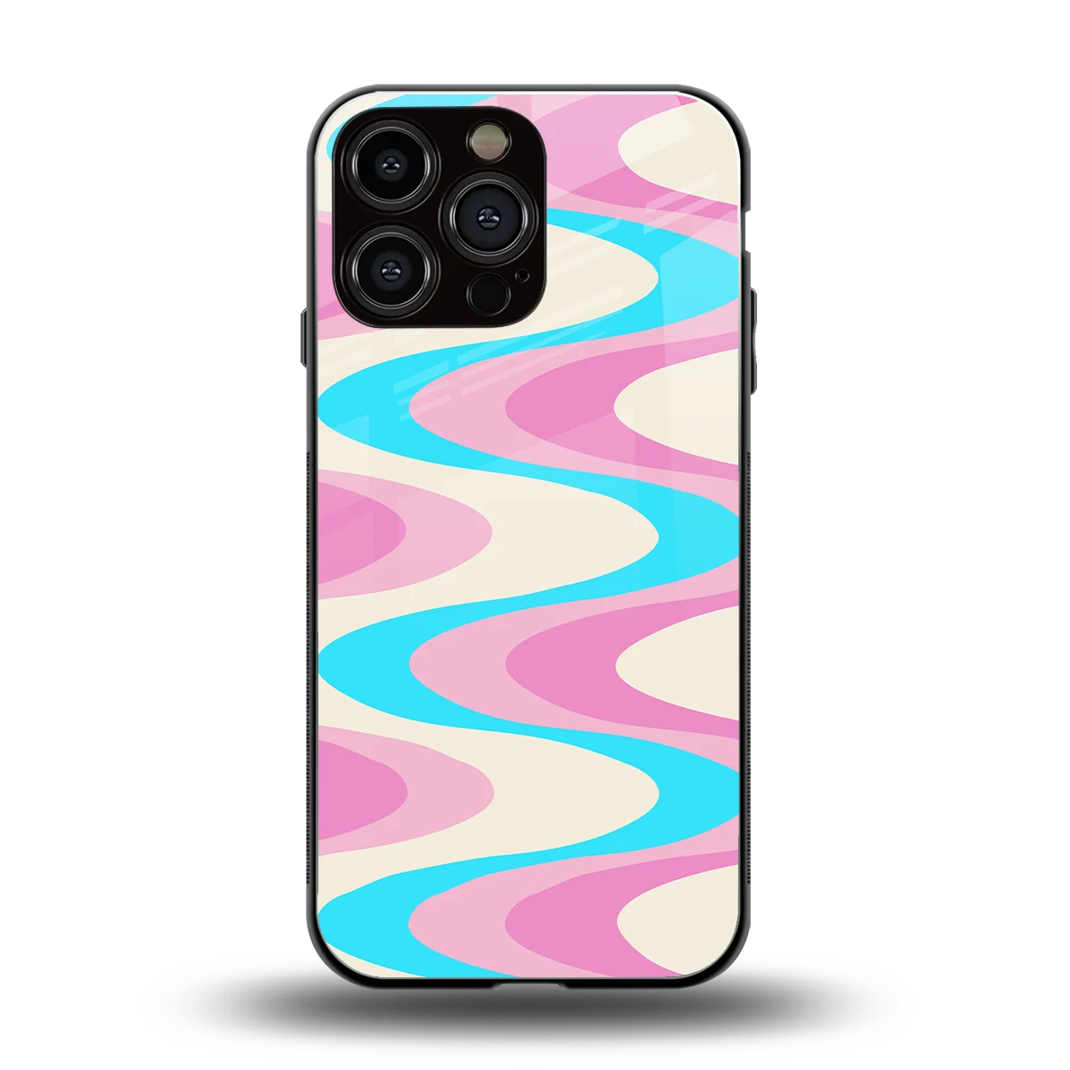 Psychedelic Zig back phone cover | glass case for iphone 16 pro max