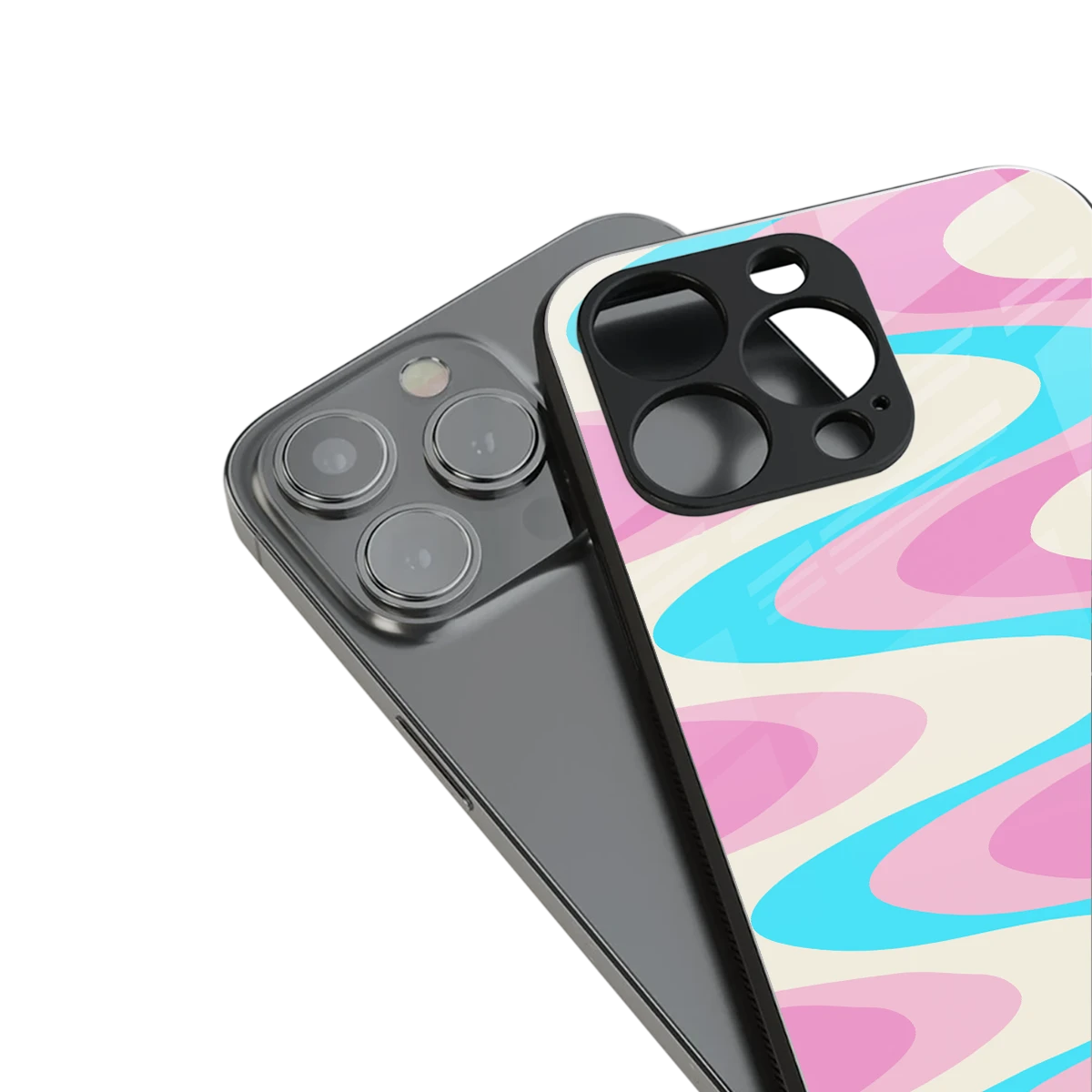 Psychedelic Zig stylish phone case for iphone 13 pro | glossy glass and slim fit
