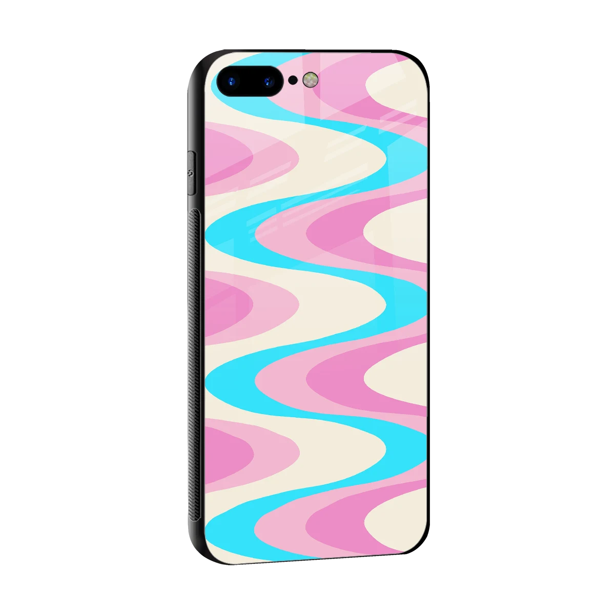 Psychedelic Zig sleek iphone 7 plus cover with tempered glass back and TPU edges
