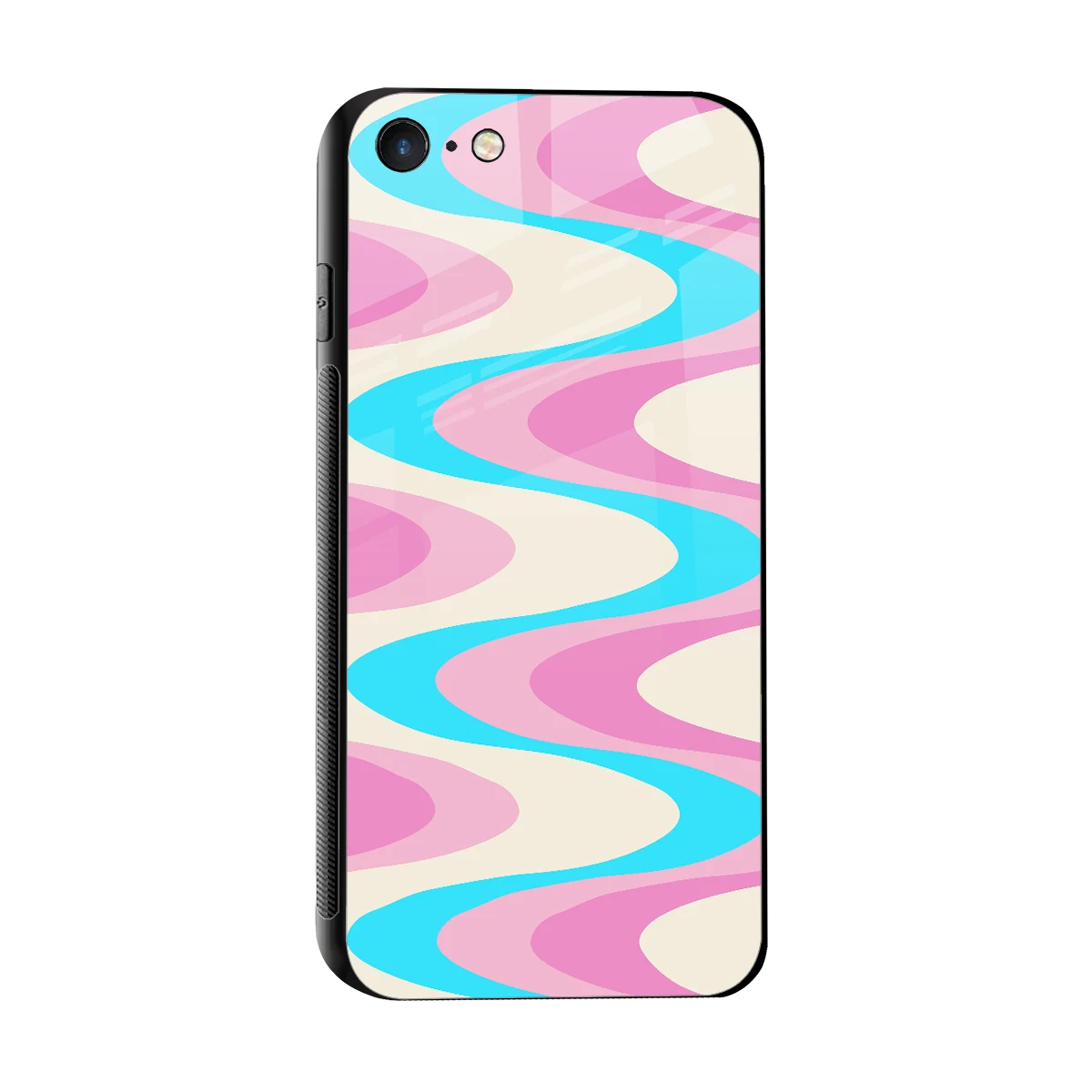 Psychedelic Zig sleek iphone 7 cover with tempered glass back and TPU edges