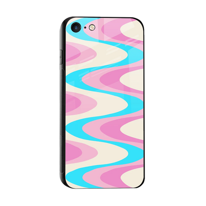Psychedelic Zig sleek iphone 7 cover with tempered glass back and TPU edges