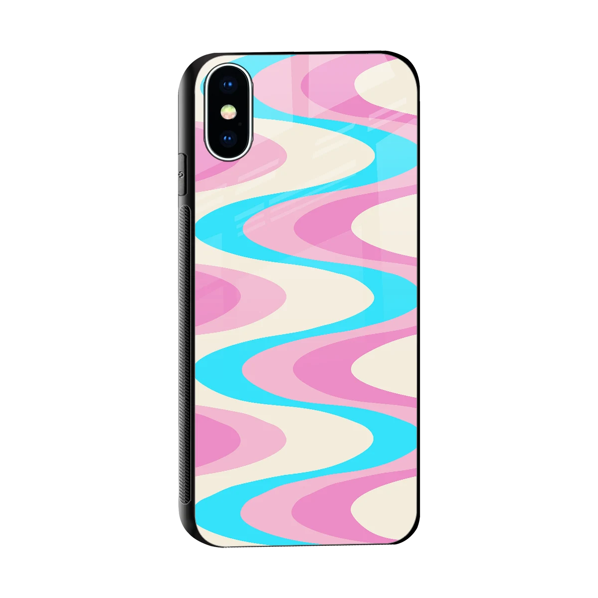 Psychedelic Zig sleek iphone x cover with tempered glass back and TPU edges