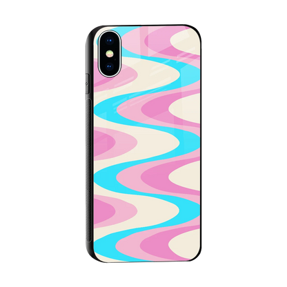 Psychedelic Zig sleek iphone x cover with tempered glass back and TPU edges