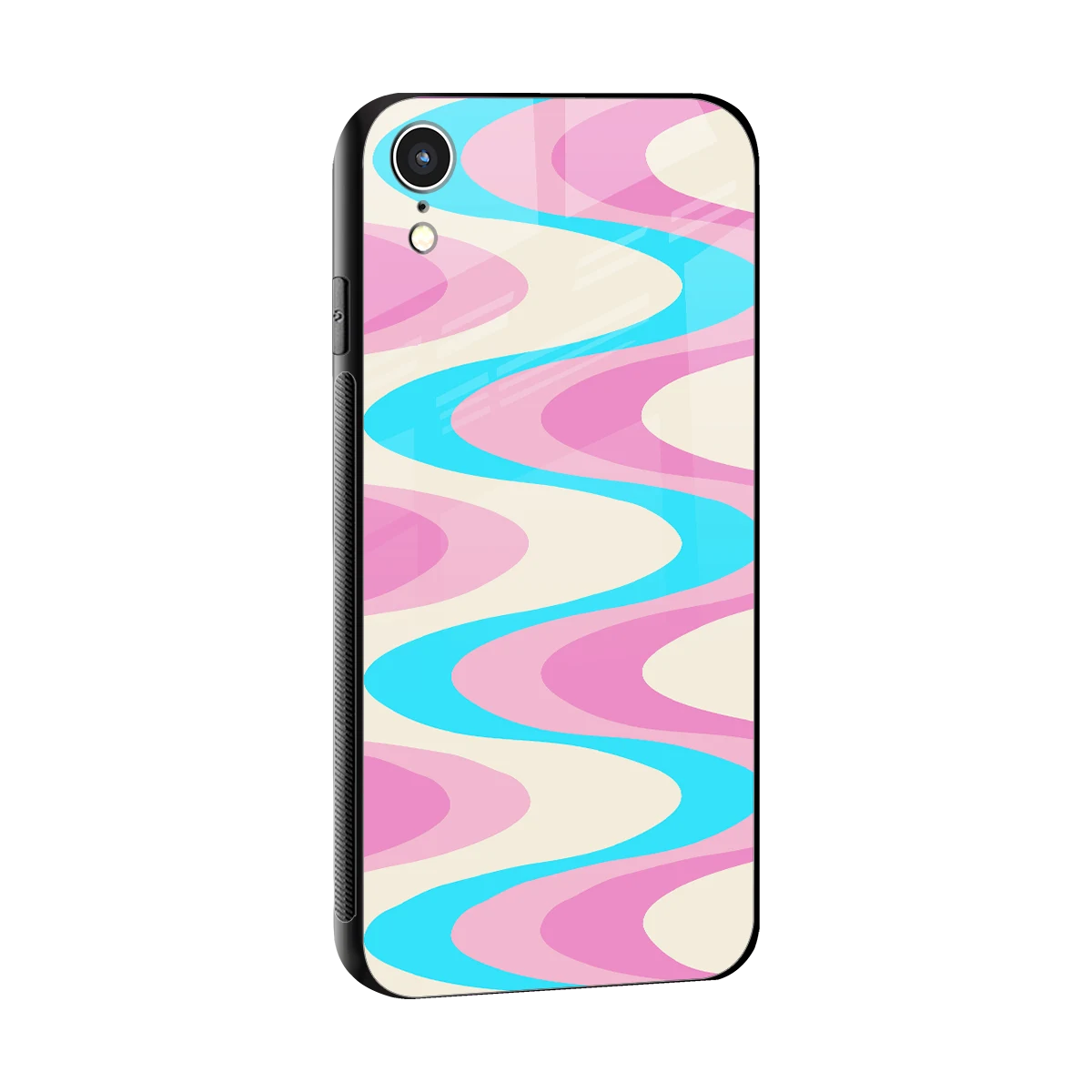 Psychedelic Zig sleek iphone xr cover with tempered glass back and TPU edges