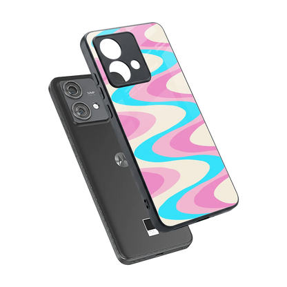 Psychedelic Zig sleek motorola edge 40 neo 5g cover with tempered glass back and TPU edges