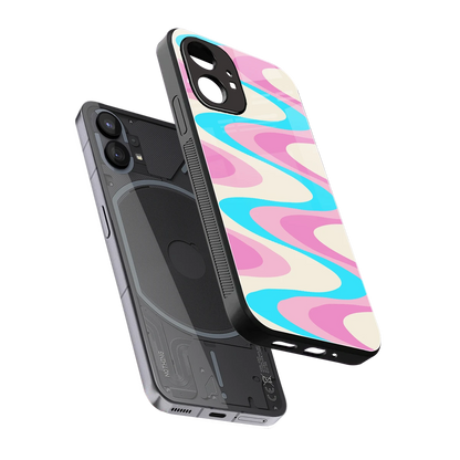 Psychedelic Zig sleek nothing phone 1 cover with tempered glass back and TPU edges