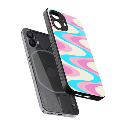 Psychedelic Zig sleek nothing phone 2 cover with tempered glass back and TPU edges