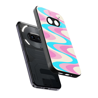 Psychedelic Zig sleek nothing phone 2a cover with tempered glass back and TPU edges