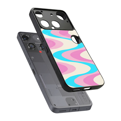 Psychedelic Zig sleek nothing phone 3 cover with tempered glass back and TPU edges
