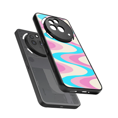 Psychedelic Zig sleek nothing phone 3a pro cover with tempered glass back and TPU edges