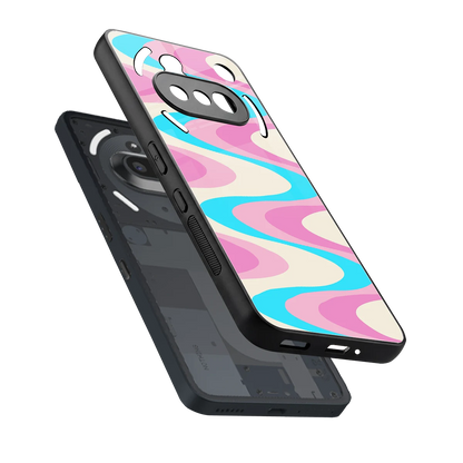 Psychedelic Zig sleek nothing phone 3a cover with tempered glass back and TPU edges