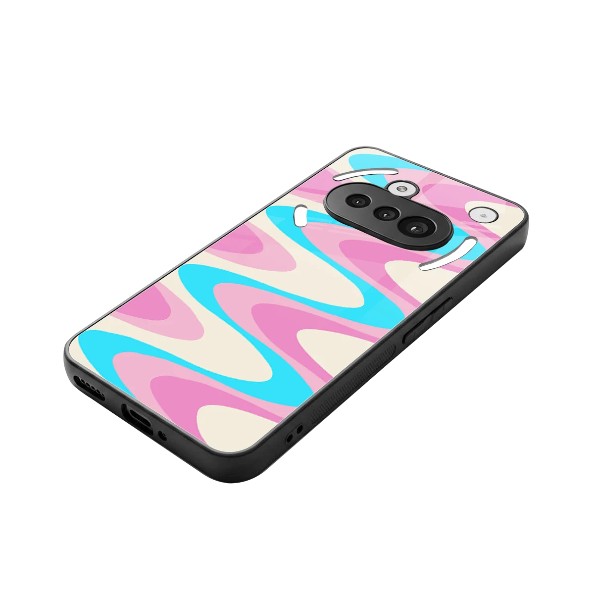 Psychedelic Zig stylish phone case for nothing phone 3a | glossy glass and slim fit