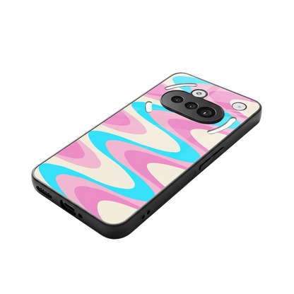 Psychedelic Zig stylish phone case for nothing phone 3a | glossy glass and slim fit