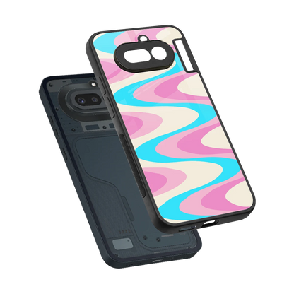 Psychedelic Zig sleek nothing phone 4a cover with tempered glass back and TPU edges