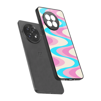 Psychedelic Zig sleek oneplus 13r cover with tempered glass back and TPU edges