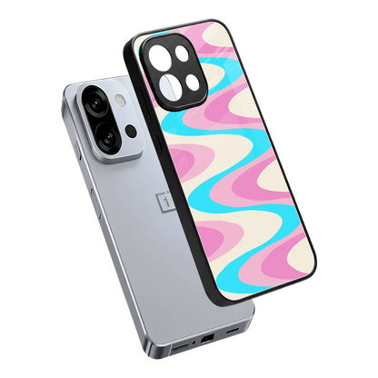 Psychedelic Zig sleek oneplus 13s cover with tempered glass back and TPU edges