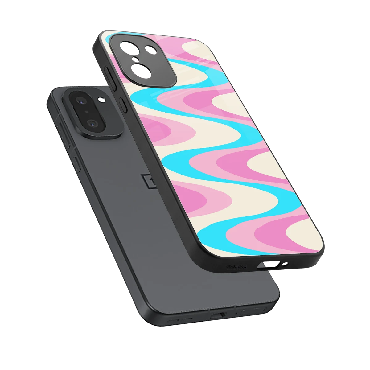 Psychedelic Zig sleek oneplus 15r cover with tempered glass back and TPU edges