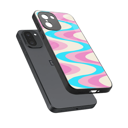 Psychedelic Zig sleek oneplus 15r cover with tempered glass back and TPU edges