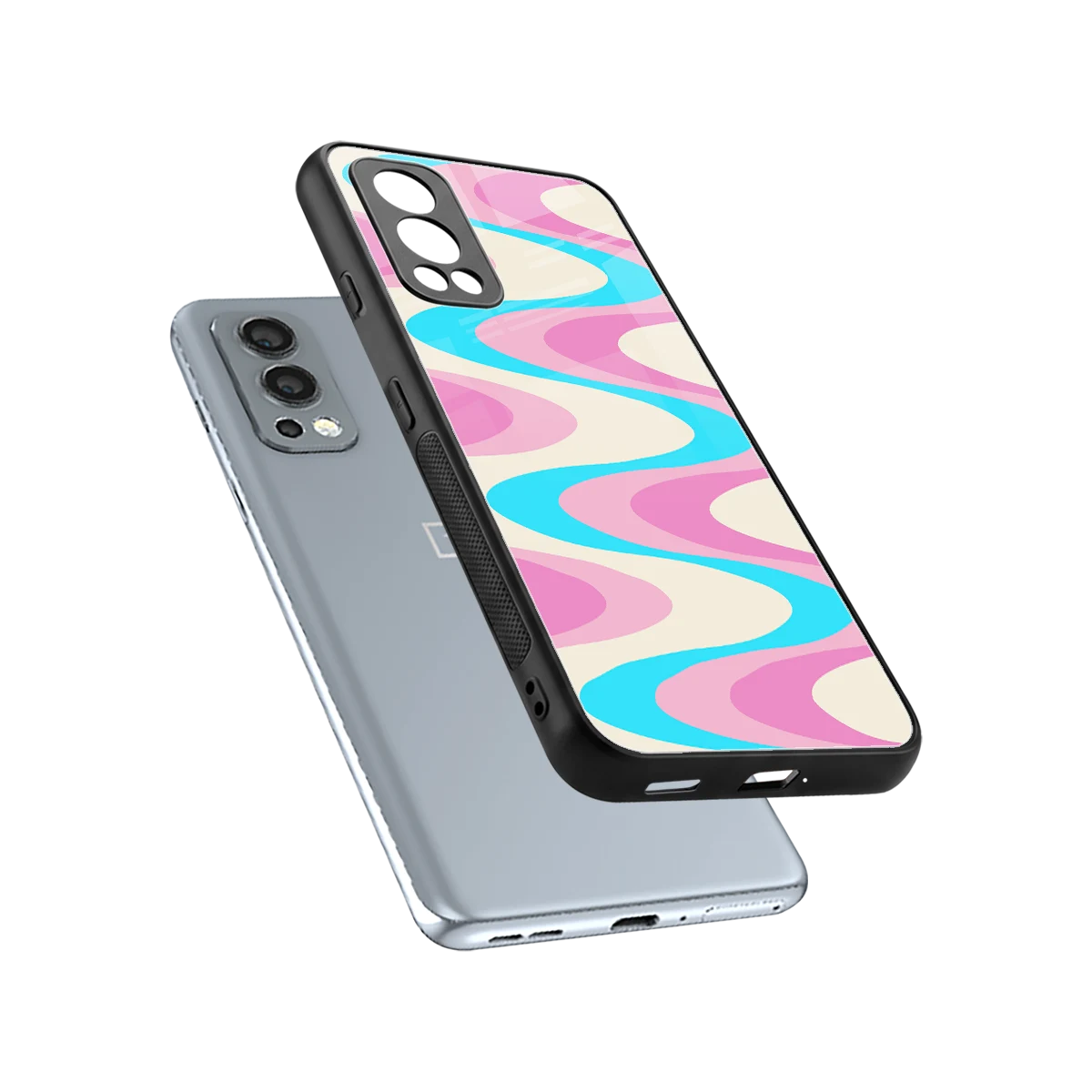 Psychedelic Zig sleek oneplus nord 2 cover with tempered glass back and TPU edges