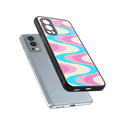 Psychedelic Zig sleek oneplus nord 2 cover with tempered glass back and TPU edges