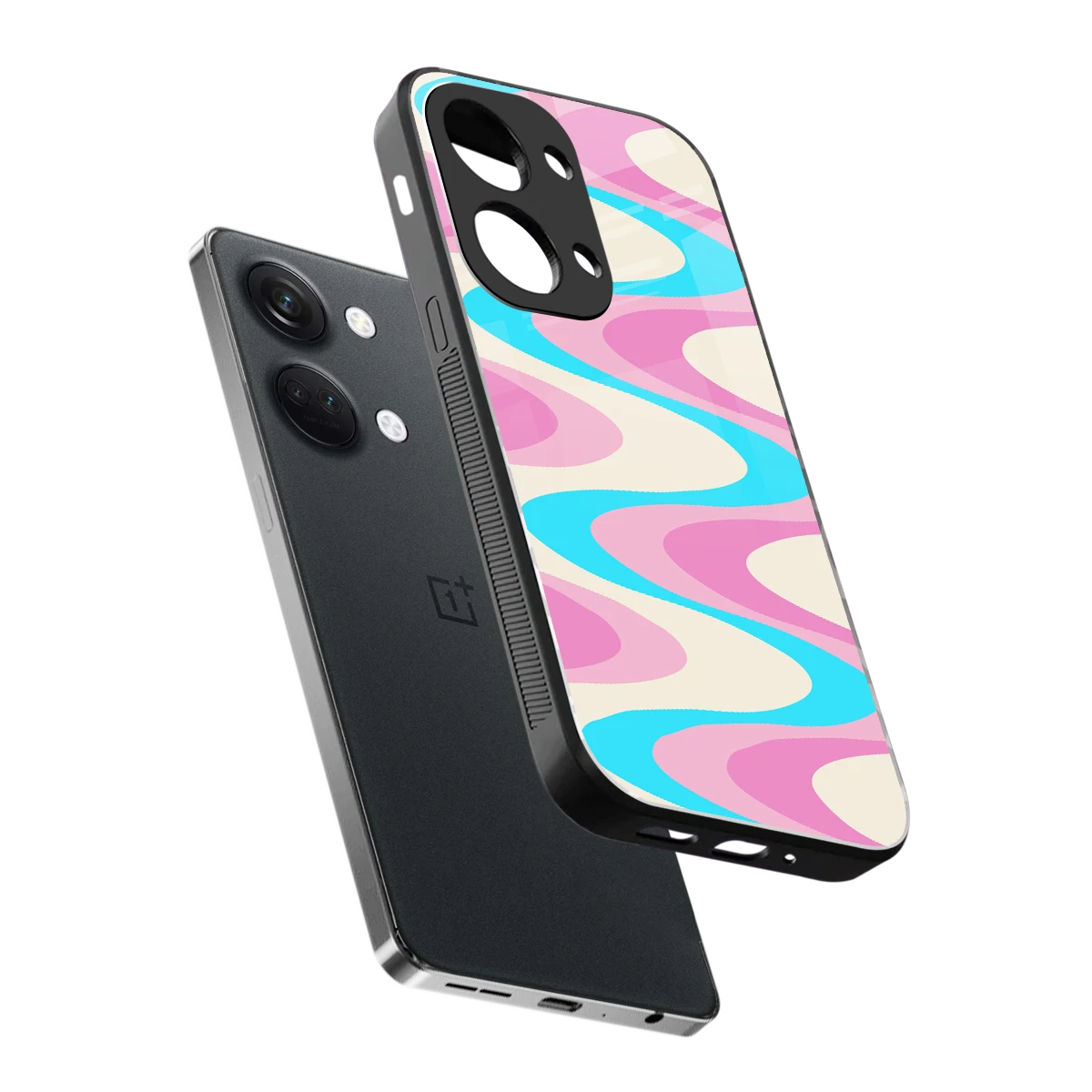 Psychedelic Zig sleek oneplus nord 3 cover with tempered glass back and TPU edges