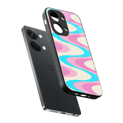 Psychedelic Zig sleek oneplus nord 3 cover with tempered glass back and TPU edges