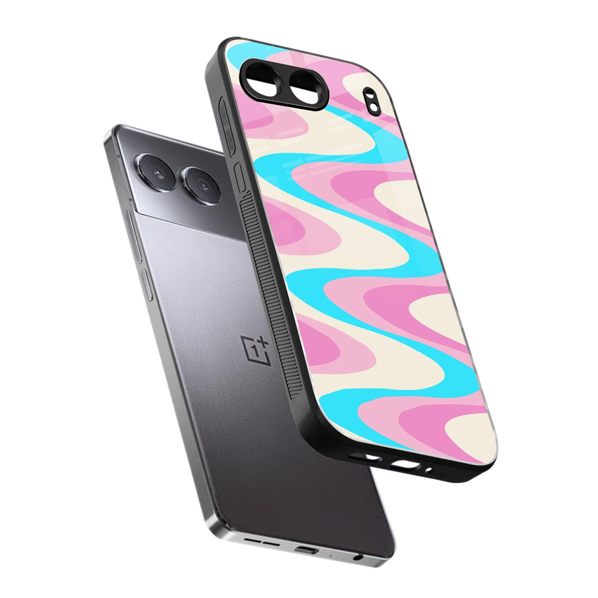Psychedelic Zig sleek oneplus nord 4 cover with tempered glass back and TPU edges