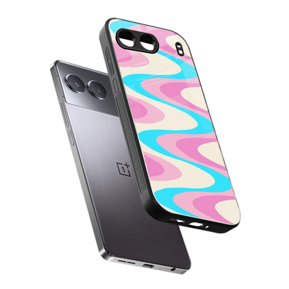 Psychedelic Zig sleek oneplus nord 4 cover with tempered glass back and TPU edges