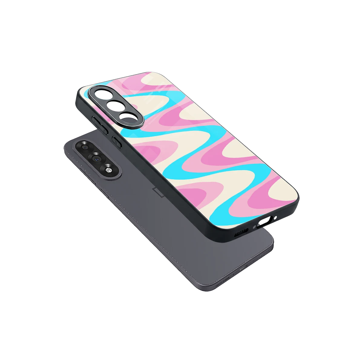 Psychedelic Zig sleek oneplus nord 5 cover with tempered glass back and TPU edges